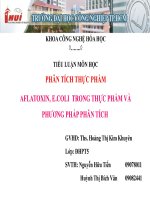 Tieu Luan Phan tich thuc pham  AFLATOXIN, E.COLI  TRONG THỰC PHẨM VÀ  PHƯƠNG PHÁP PHÂN TÍCH