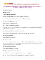 Giải bài tập SGK Tiếng Anh lớp 7 Chương trình mới Unit 8: GETTING STARTED, A CLOSER LOOK 1, A CLOSER LOOK 2