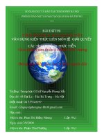 VẬN DỤNG KIẾN THỨC LIÊN MÔN ĐỂ GIẢI QUYẾT CÁC TÌNH HUỐNG THỰC TIỄN TÌNH HUỐNG CẦN GIẢI QUYẾT Giải pháp giảm thiểu ô nhiễm môi trường thông qua việc giáo dục ý thức người dân