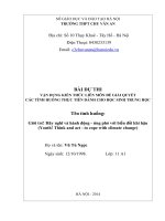 VẬN DỤNG KIẾN THỨC LIÊN MÔN ĐỂ GIẢI QUYẾT CÁC TÌNH HUỐNG THỰC TIỄN DÀNH CHO HỌC SINH TRUNG HỌC tình huống Giới trẻ! Hãy nghĩ và hành động - ứng phó với biến đổi khí hậu