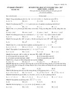 Đề thi HK1 toán 10 năm học 2016   2017 sở GD và ĐT Vĩnh Phúc