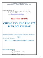 VẬN DỤNG TRONG GIẢI QUYẾT TÌNH HUỐNG ĐỊA LÍ TÌNH HUỐNG CHUNG TAY ỨNG PHÓ VỚI BIẾN ĐỔI KHÍ HẬU