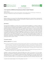 A new species of billolivia (gesneriaceae) from central vietnam 