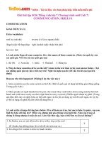 Giải bài tập SGK Tiếng Anh lớp 7 Chương trình mới Unit 7: COMMUNICATION, SKILLS 1