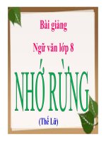 Bài giảng Nhớ rừng Ngữ văn 8