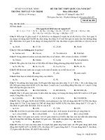 Đề thi thử THPT Quốc gia năm 2017 môn Hóa học trường THPT Lê Văn Thịnh, Bắc Ninh