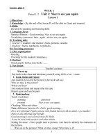 Giáo án tiếng anh lớp 4 đầy đủ, chi tiết cả năm