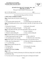 Đề thi học kì 1 môn Địa lý lớp 10 trường THPT Nguyễn Trãi, Quảng Bình năm học 2016 - 2017