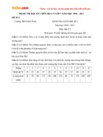 Bộ đề thi học kì 1 môn Địa lý lớp 7 năm học 2016 - 2017