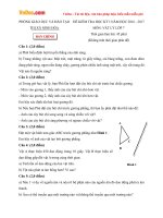 Đề thi học kì 1 môn Vật lý lớp 7 Phòng GD&ĐT Ninh Hòa, Khánh Hòa năm học 2016 - 2017