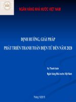 ĐỊNH HƯỚNG, GIẢI PHÁP PHÁT TRIỂN THANH TOÁN ĐIỆN TỬ ĐẾN NĂM 2020