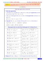 Nguyên hàm và các phương pháp tìm nguyên hàm   Trần Văn Tài