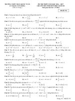 Bai tap trac nghiem tinh don dieu cua ham so 