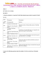 Giải bài tập SGK Tiếng Anh lớp 6 Chương trình mới Unit 7: SKILL 1, SKILL 2, LOOKING BACK - PROJECT