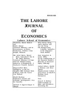 THE LAHORE JOURNAL OF ECONOMICS Lahore School of Economics