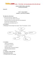 Giáo án Tiếng Anh lớp 6 Chương trình mới Unit 7: Television