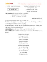 Đề thi giữa học kì 2 môn Ngữ văn lớp 9 Phòng GD&ĐT Bình Giang, Hải Dương năm học 2015 - 2016