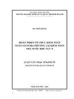 Hoàn thiện tổ chức kiểm toán ngân sách địa phương tại kiểm toán nhà nước khu vực x 