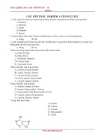 Trắc Nghiệm Acid nucleic Có Đáp Án