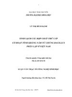 Tinh sạch các hợp chất thứ cấp có hoạt tính kháng nấm từ chủng bacillus phân lập ở việt nam 