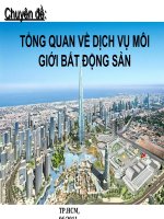 Chuyên Đề Tổng Quan Về Dịch Vụ Môi Giới Bất Động Sản