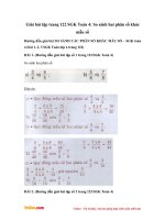 Giải bài tập trang 122 SGK Toán 4: So sánh hai phân số khác mẫu số