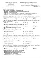 đề thi học kì 1 môn toán 11 của sở giáo dục và đào tạo tỉnh quảng nam