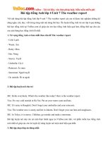 Bài tập tiếng Anh lớp 4 Unit 7 The weather report