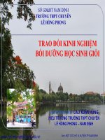 Trao Đổi Kinh Nghiệm Bồi Dưỡng Học Sinh Giỏi