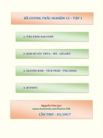 ĐỀ CƯƠNG TRẮC NGHIỆM TOÁN 12   TẬP 1 (GIẢI TÍCH )