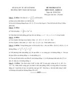 Đề thi học kì 2 môn Toán lớp 12 trường THPT Trần Hưng Đạo, TP Hồ Chí Minh năm học 2015 - 2016