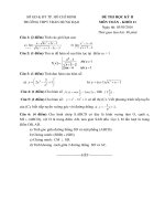 Đề thi học kì 2 môn Toán lớp 11 trường THPT Trần Hưng Đạo, TP Hồ Chí Minh năm học 2015 - 2016