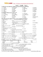 Bài tập tiếng Anh lớp 7 Thí điểm Unit 7: Traffic