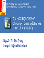 TIN HỌC ĐẠI CƯƠNG-Chương 4. Giải quyết bài toán