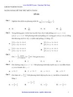 Đề thi trắc nhiệm toán 2017 chọn lọc (có đáp án)