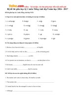 Bộ đề thi giữa học kỳ 2 môn Tiếng Anh lớp 9 năm học 2016 - 2017