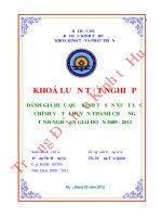 Đánh giá hiệu quả kinh tế sản xuất lạc chính vụ ở huyện Thanh Chương, tỉnh Nghệ An giai đoạn 2009 - 2011