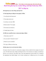 Bộ đề thi giữa học kỳ 2 môn Tiếng Anh lớp 8 năm học 2016 - 2017 có đáp án