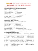 Bài tập tiếng Anh lớp 7 Unit 9: At home and Away