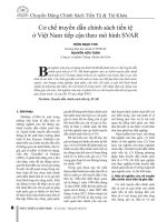 Cơ chế truyền dẫn chính sách tiền tệ ở Việt Nam tiếp cận theo mô hình SVAR