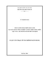 Chất lượng hoạt động bảo lãnh tại Ngân hàng Nông nghiệp và Phát triển nông thôn Việt Nam – Chi nhánh thành phố Nam Định