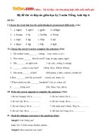 Bộ đề thi và đáp án giữa học kỳ 2 môn Tiếng Anh lớp 6 năm học 2016 - 2017