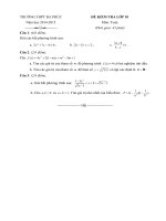 Đề thi giữa học kì 2 môn Toán lớp 10 trường THPT Đa Phúc, Hà Nội năm học 2014 - 2015