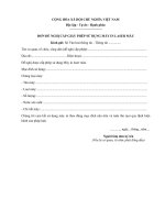 Mẫu đơn đề nghị cấp giấy phép sử dụng máy in laser màu