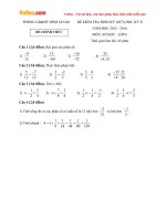 Đề thi giữa học kì 2 môn Toán đại số lớp 6 Phòng GD&ĐT Bình Giang, Hải Dương năm học 2015 - 2016