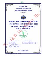 Đánh giá mức độ thỏa mãn của người lao động tại công ty TNHH MTV cao su Krông Buk