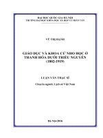 Giáo dục và khoa cử nho học ở Thanh Hóa dưới Triều Nguyễn ( 1802 - 1919)