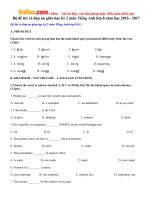 Bộ đề thi và đáp án giữa học kỳ 2 môn Tiếng Anh lớp 8 năm học 2016 - 2017