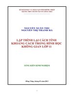 Sáng Kiến Kinh Nghiệm Lập Trình Lại Cách Tính Khoản Cách Trong Hình Học Không Gian Lớp 11