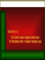 Mô Đun Tổ Chức Hoạt Động Giáo Dục Ở Trường Phổ  Thông Trung Học